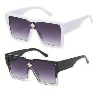 Stylish Black and White Luis Vuitton look alike designer Sunglasses.